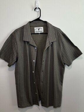 Free Planet striped cotton button-up shirt